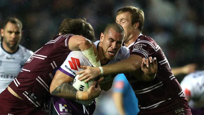 Nelson Asofa-Solomona’s Melbourne will tackle Manly on a Sunday afternoon. Picture. Phil Hillyard