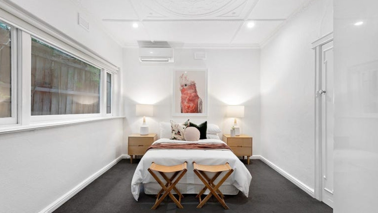The Art Deco apartment is minutes from the Yarra River and has easy access to the CBD.