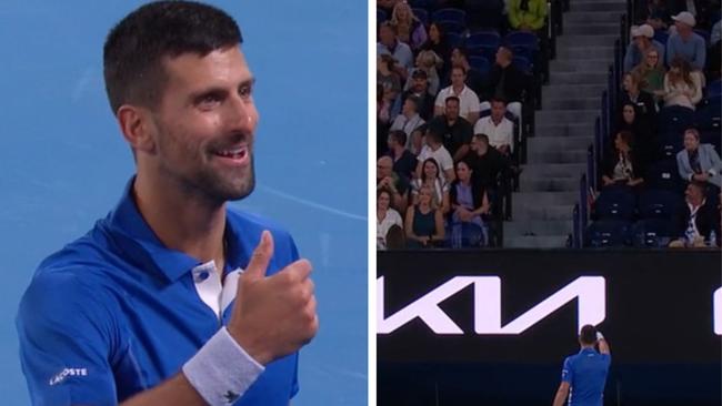 Novak turned on the crowd. Photo: Channel 9