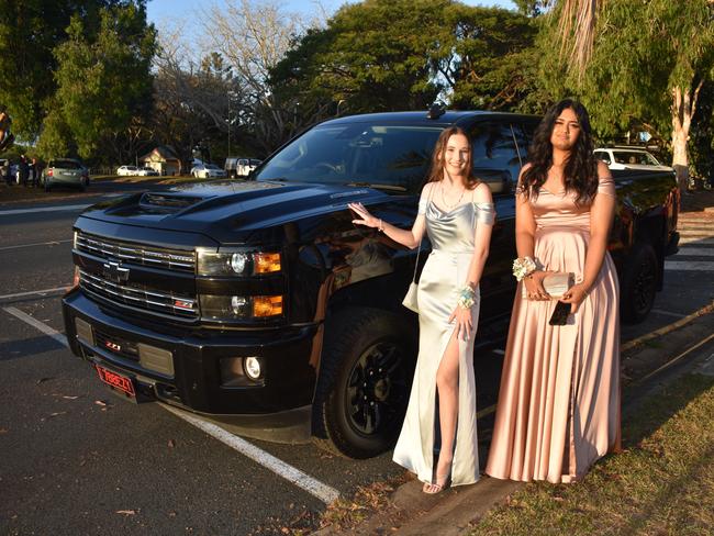 Reagan Whiting and Akayla Sinclair at Mirani State High School formal at Ocean International on September 8, 2023. Photo: Zoe Devenport
