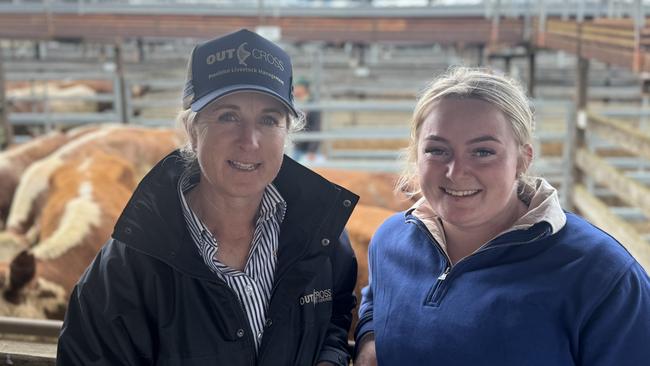 Outcross Victorian manager Jo Mills and technical officer Claire Mahncke were weighing cattle and preparing documentation from midnight until 5.30am today ahead of the sale, and then managing bids from AuctionsPlus.