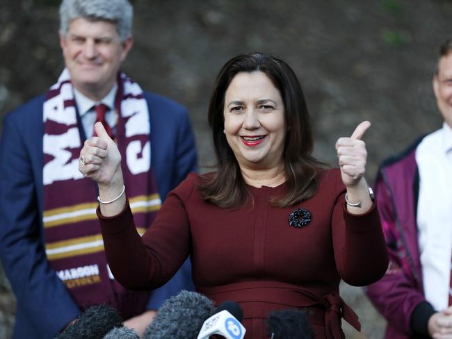 Premier of Queensland Annastacia Palaszczuk pictured addressing the media at Toowong, Brisbane 31st of May 2021.  TheyÃve announced that game one of State of Origin will be held in Townsville.  (Image/Josh Woning)