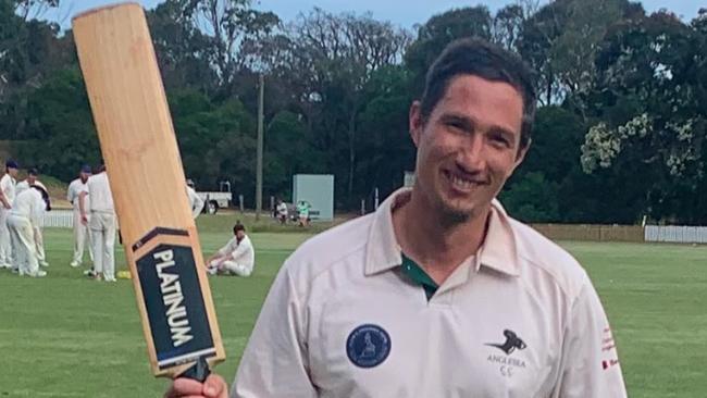 Ty Norman after his 142 against Barrabool. Picture: Anglesea Cricket Club.