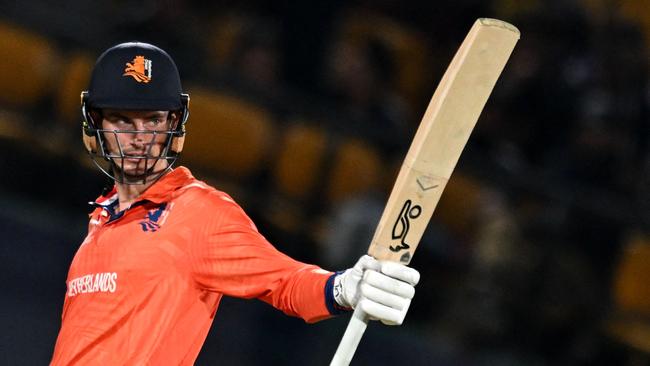 Netherlands captain Scott Edwards . (Photo by Money SHARMA / AFP)