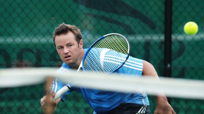 Todd Reid plays his first match at the 2008 APS Manly Seaside Tennis Championship at the Manly Lawn Tennis Centre.