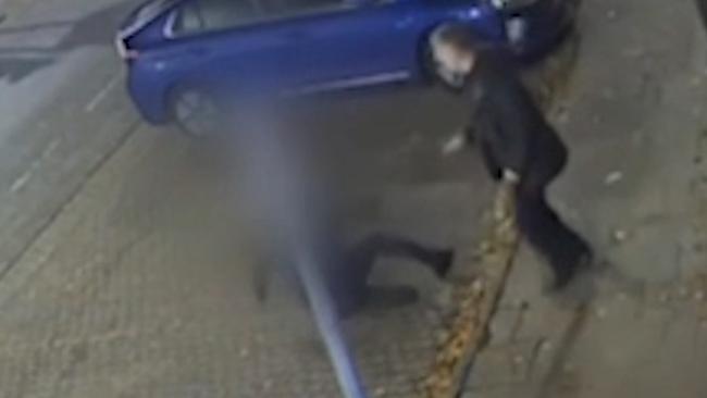 CCTV footage shows the moment a British MP knocked a man to the ground.