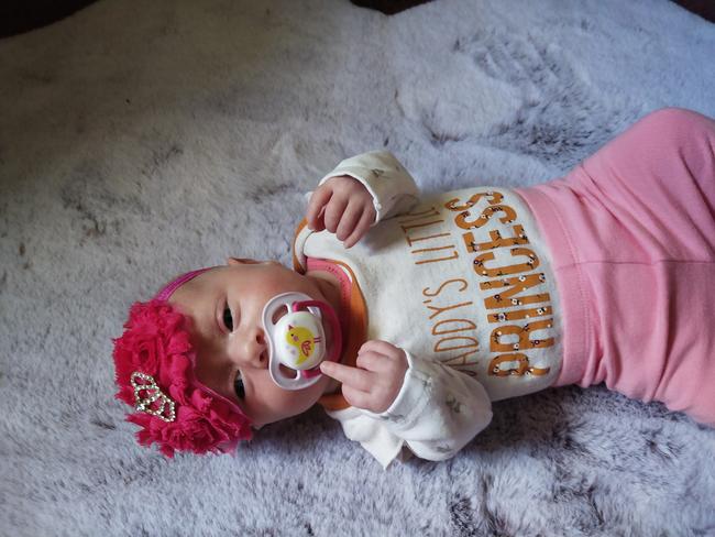 Willow Mclaren, nine months old. My little go-getter is almost nine months old. She is only 5.9kg but she doesn't let her size hold her back.