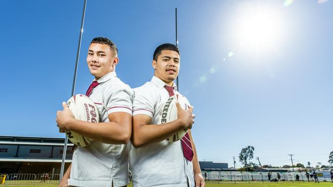 Jieye Maua'i and Chris Faagutu at Marsden State High School, Thursday, August 19, 2021 - Picture: Richard Walker