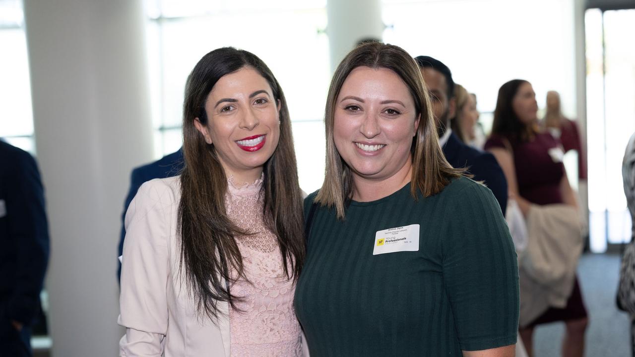 Diana Awad, Andrea Joyce at the YP Gold Coast City Leaders Forum, 2023. Picture: Celeste Humphrey