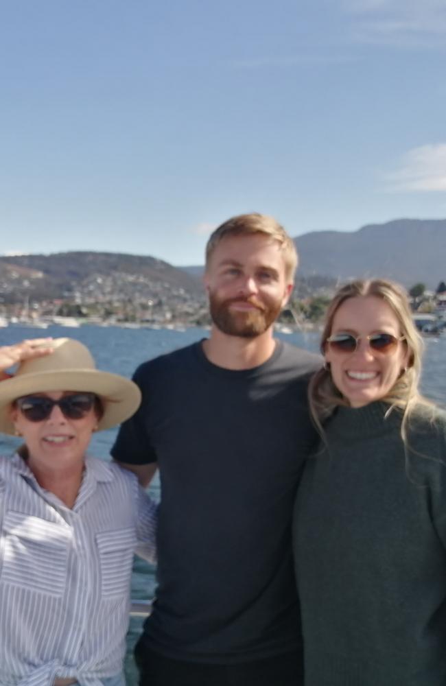 Light and love: Sam Whinnett with his mother Helen (left) and partner Hannah (right).