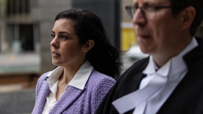 Moira Deeming arrives at the Federal Court of Australia. Picture: Diego Fedele