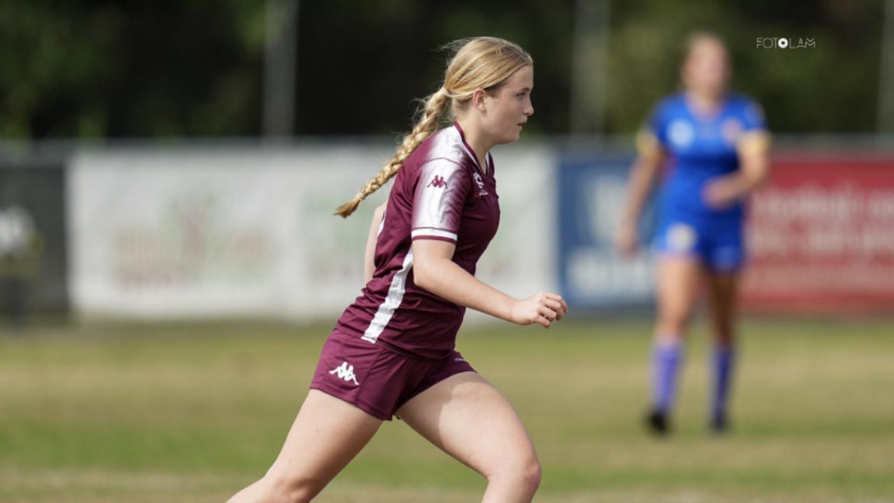 Sunshine Coast football talent Amber Faherty in action.