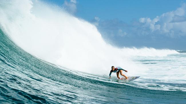 Sally Fitzgibbons was among the Australian winners at Sunset Beach. Picture: Tony Heff/World Surf League