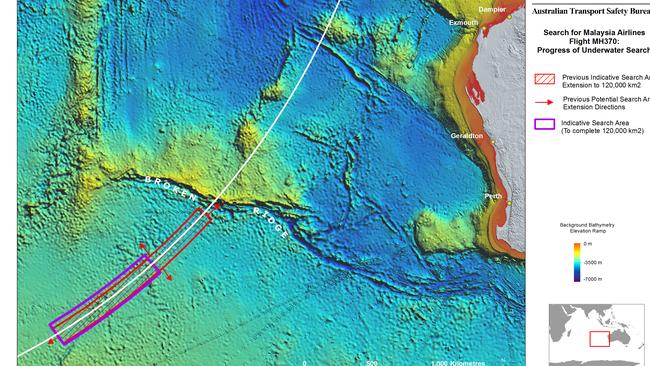 Almost done. Less than 10,000 square kilometres of seabed is left to be searched in the hunt for MH370. Picture: ATSB