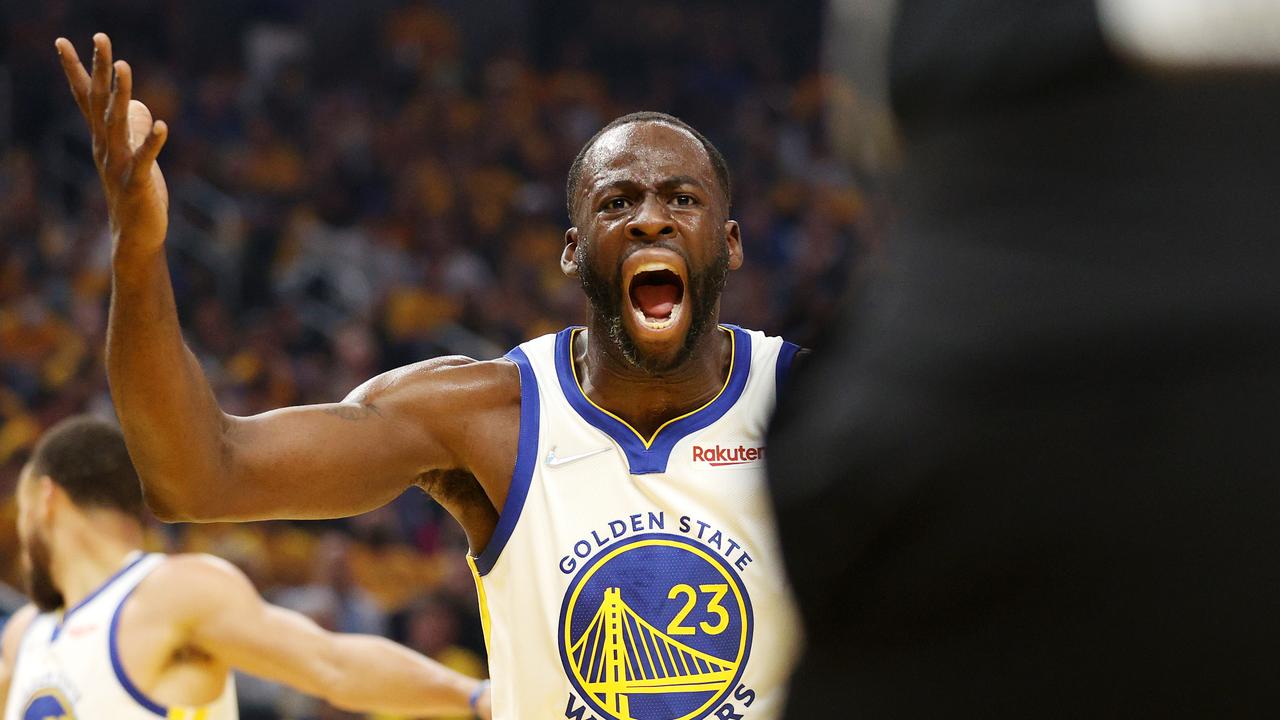 SAN FRANCISCO, CALIFORNIA - JUNE 05: Draymond Green #23 of the Golden State Warriors reacts during the first quarter against the Boston Celtics in Game Two of the 2022 NBA Finals at Chase Center on June 05, 2022 in San Francisco, California. NOTE TO USER: User expressly acknowledges and agrees that, by downloading and/or using this photograph, User is consenting to the terms and conditions of the Getty Images License Agreement. (Photo by Ezra Shaw/Getty Images)