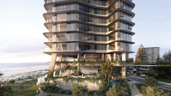 Artist impression of Weyia Holdings' AALTO tower proposed for Garfield Terrace, Surfers Paradise