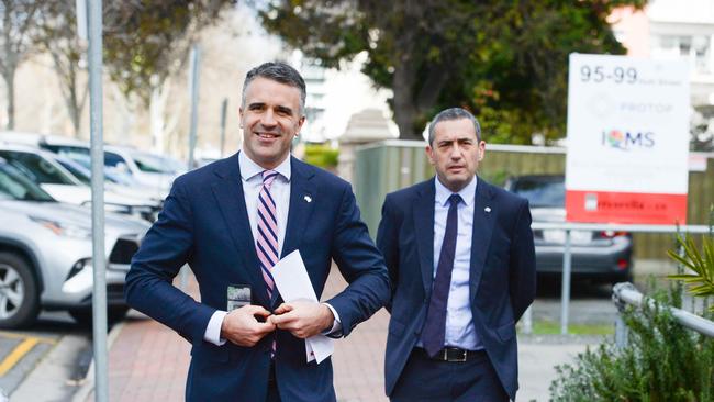 Premier Peter Malinauskas with Energy and Mining Minister Tom Koutsantonis, who will join him on the trip. Picture: NCA NewsWire / Brenton Edwards