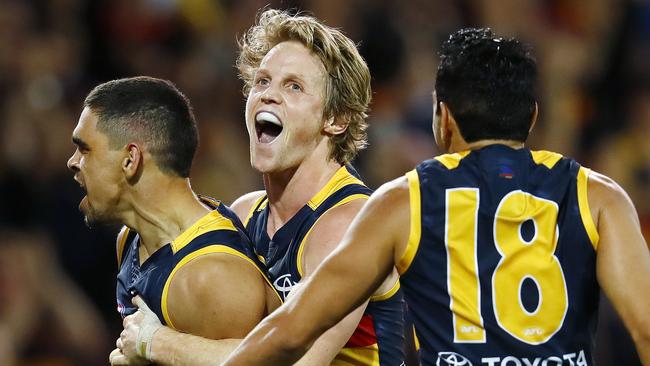 Rory Sloane (middle) had arguably his best season in 2017. Pic: Michael Klein