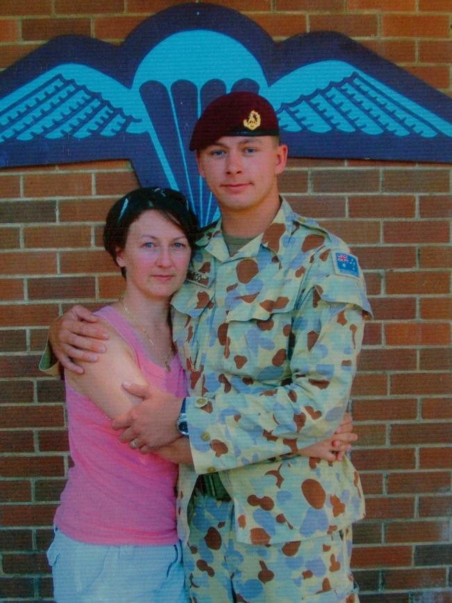 Shelley and Jake Kovco the day he left for Iraq.