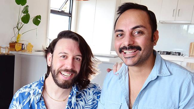 Luke Cust, 35, and his partner Sandeep Randhawa, 40, recently refinanced their home loan from ANZ to HSBC. The story is about what interest rates will do in 2020. Picture : Nicki Connolly