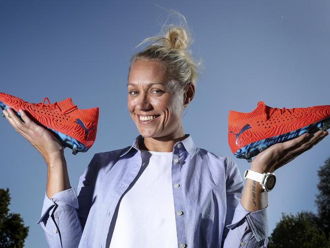 AFLW - Adelaide Crows Co-Captain Erin Phillips is auctioning off her AFLW Grand Final boots to raise money for the bushfire relief. Picture SARAH REED