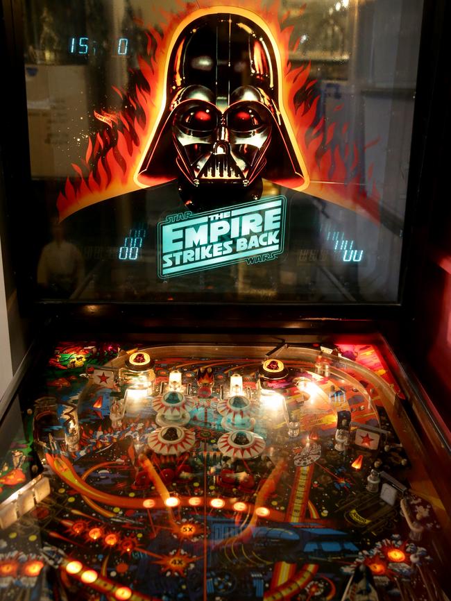 An Empire Strikes Back pinball machine released in 1980 is among Mick’s latest purchases. Picture: Jonathan Ng