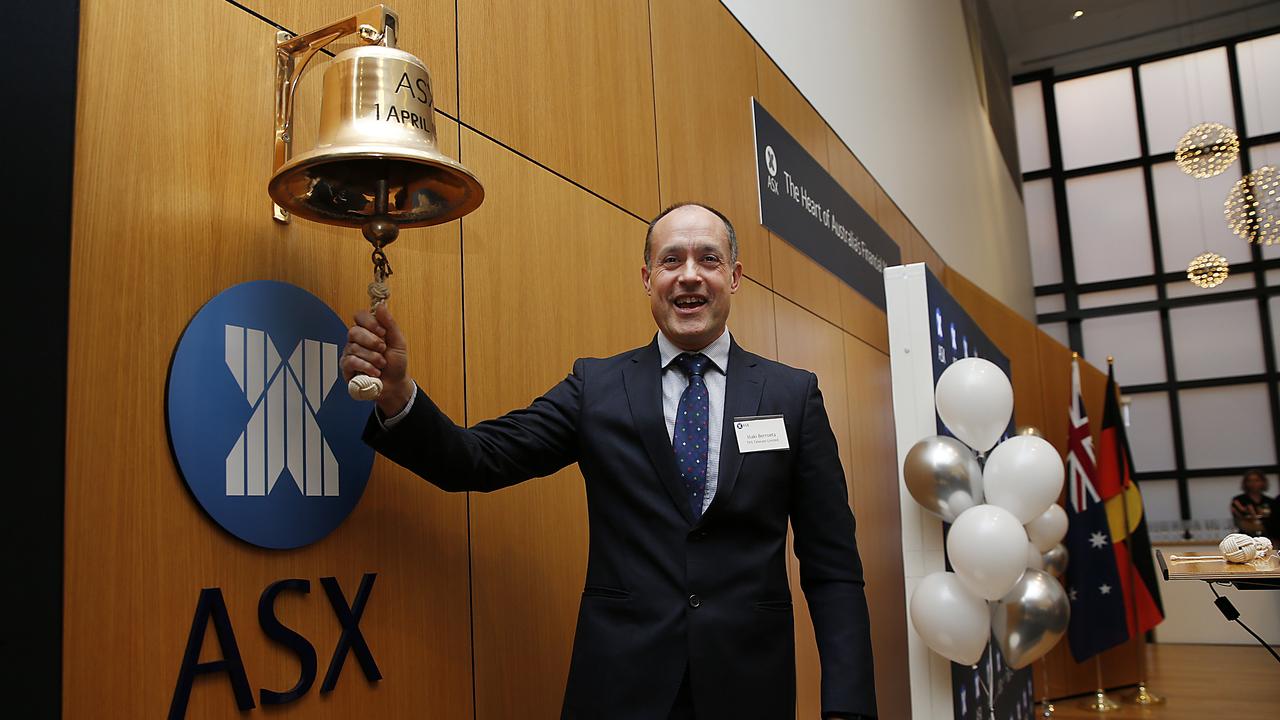 TPG Telecom CEO Inaki Bettoeta ringing the ASX bell as the new company lists on the stock exchange. Picture: Jane Dempster / The Australian.