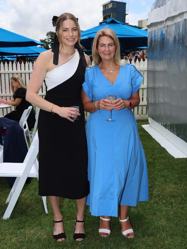 Harriet Bevan and Jacqui Sfetcopoulos attend the Ballarat Cup. Picture: Brendan Beckett