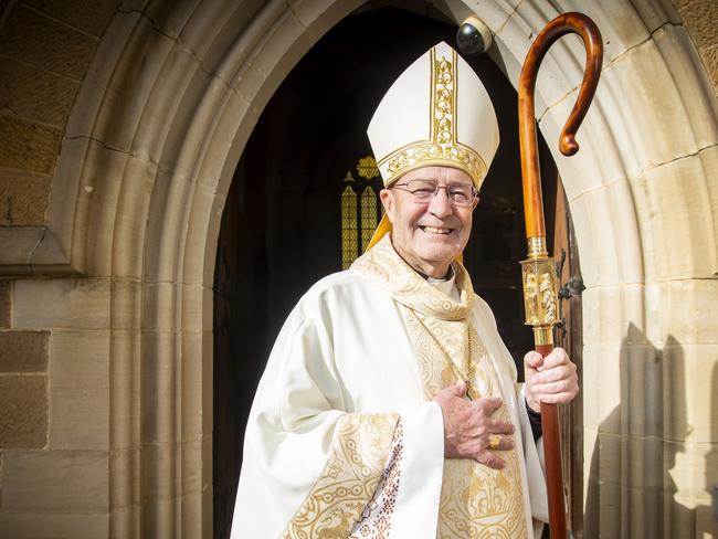 Archbishop Julian Porteous is pleased churches are set to reopen from the 18th of May for 10 parishioners at a time. Picture: LUKE BOWDEN