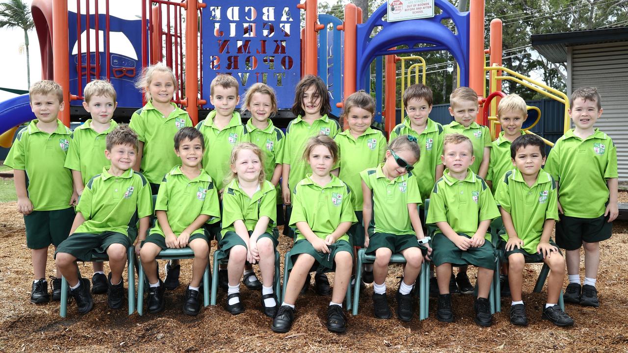 Coombabah Prep B. Front Row: Mason Charters, Ariki Smith, Willow Hart, Mila Sharkey, Stella Wyatt, Carter Layton, Tim Johnson. Back Row: Cruz Evans, Carter Lewer, Immy Porter, Benji Wearn, Maddie Dwyer, Malachy Sherif, Zyanna Daly, Tyler Wehmeyer, Archie Paterson. Photograph: Jason O'Brien