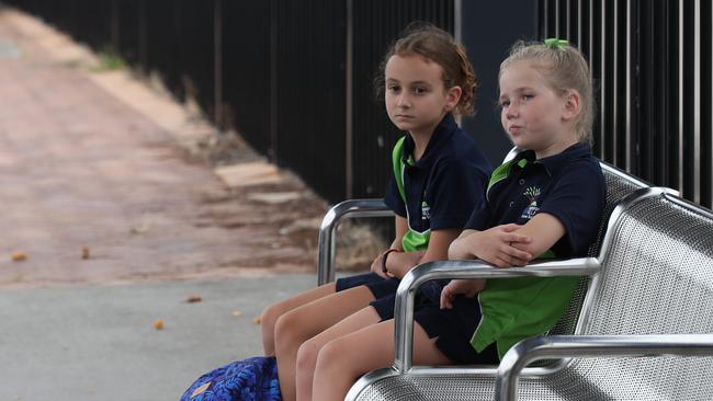 Northern Gold Coast residents are up in arms regarding the constant bus run cancellations leaving young kids stranded on their way to and from school. The bus is the only one that covers the Norfolk Village State School area. Schoolchildren Layla Ramsey 9 and Willow Buckley 10 hope their bus will show up. Picture Glenn Hampson