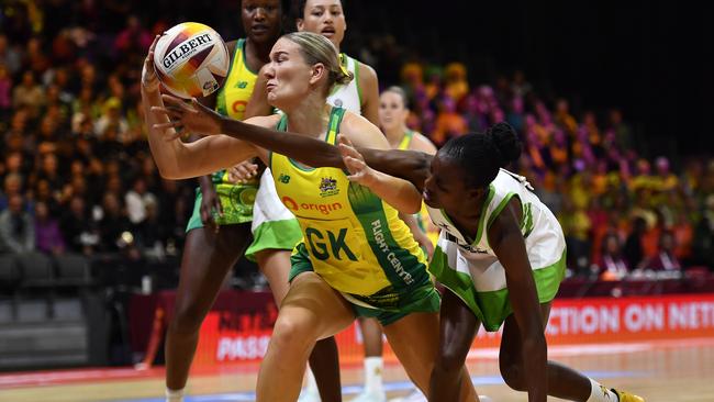 Courtney Bruce has no poker face. Picture: Ashley Vlotman/Gallo Images/Netball World Cup 2023 via Getty Images