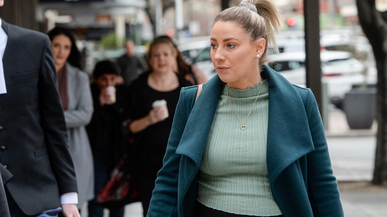 Nurse and AFLW player Deni Varnhagen arrives at court in August for an earlier hearing over her vaccine mandate challenge. Picture: NCA NewsWire / Brenton Edwards