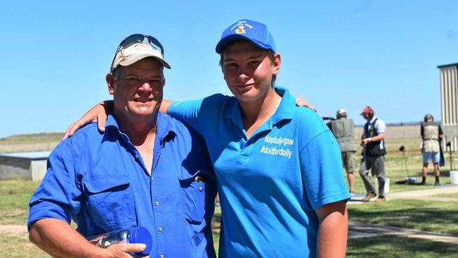 WORTHY CAUSE: Shane and Travis Streeter of the Callide Dawson Gun Club have been raising money for the Dolly's Dream foundation while they shoot at the National Trap competition in Roma. Picture: Jorja McDonnell