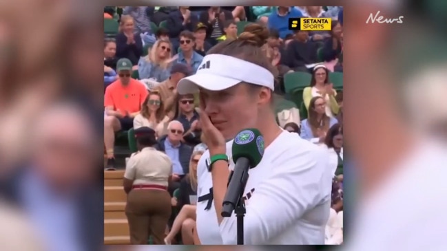 Elina Svitolina breaks down in post-round interview