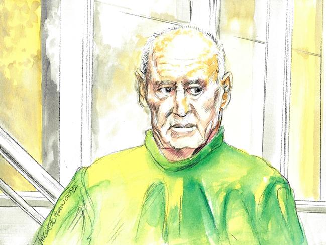 Artist Sketch of Christopher Dawson in court today. He is appealing his conviction. Picture: Vincent de Gouw