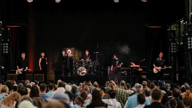 Midnight Oil performs at the opening concert of its final tour, held at Mona Foma in Launceston on January 23. Picture: Jesse Hunniford