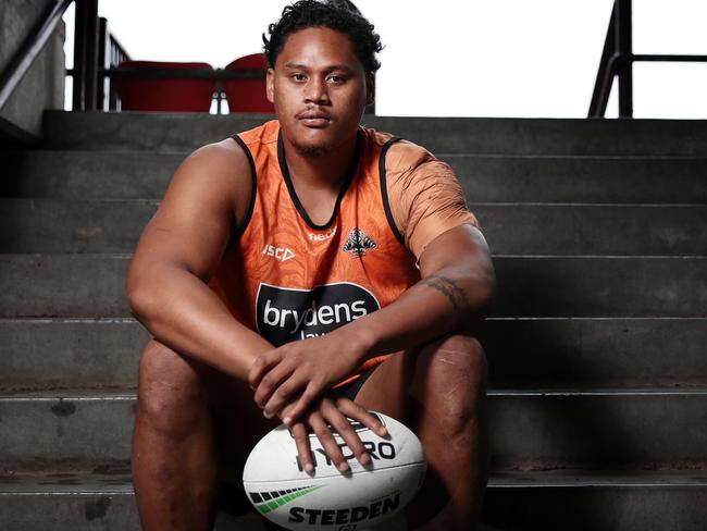 Luciano Leilua will square-up against his junior club St George Illawarra during round one of the NRL’s 2020 season. Picture: Richard Dobson