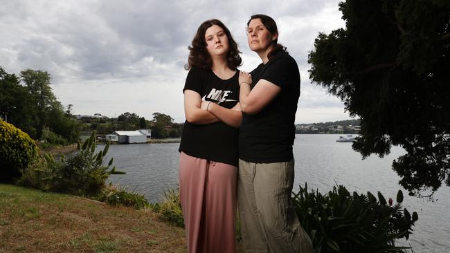 Evelyn Turner 12 with mum Veronica Foale. The family became homeless after a house fire at the family home at Melton Mowbray around a month ago and have now had their car stolen along with the temporary accommodation they are staying in broken into with some possessions stolen. Picture: Nikki Davis-Jones