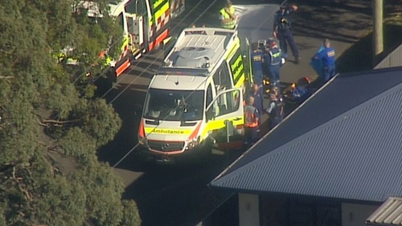 Emergency services on the scene at an alleged shooting in Sydney on Friday morning. Picture: Nine News