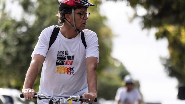 Israeli supporters gathered at Mallanbool Reserve for the Ride To Bring Them Home Now. It was organised by Zionism Victoria with the support of the Israeli Embassy and the Zionist Federation of Australia. Picture: NCA NewsWire/Diego Fedele