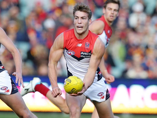 Jack Viney has had 86 handballs this season. He has lost 86m. Picture: Sarah Reed