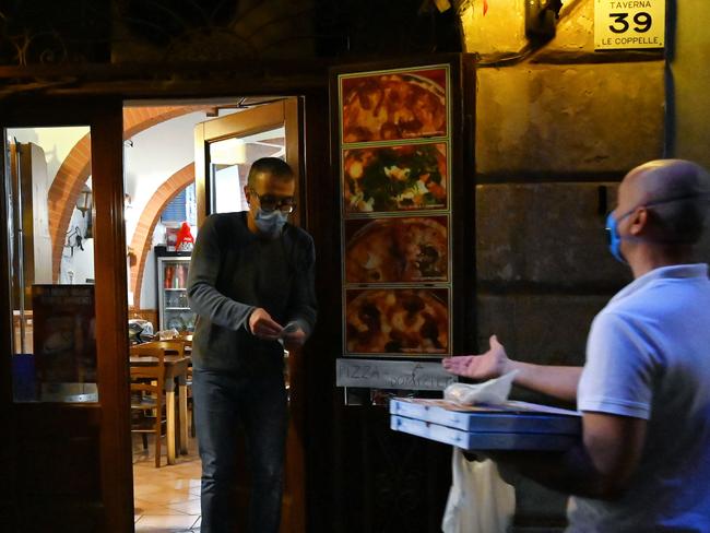 Italy remains in lockdown as restaurants offer only takeaway. Picture: AFP