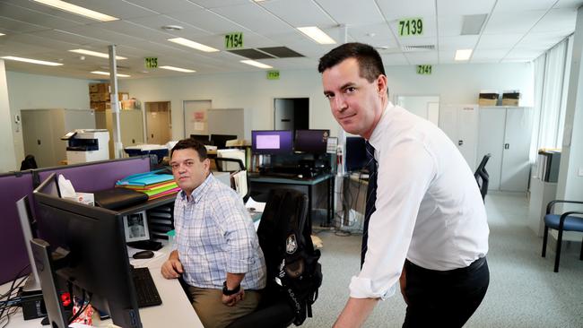 Arresting officers Cooktown Det Sgt Jett Stapleton and Cairns Det Sen-Constable Simon Kampmann. PICTURE: STEWART McLEAN