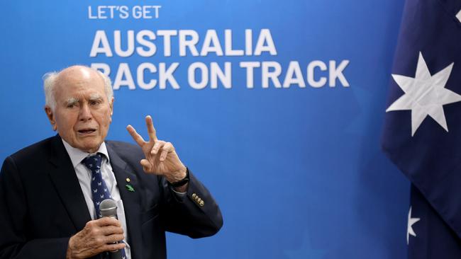 Former prime minister John Howard says the Liberal and Nationals parties need to repair the Coalition. Picture: Damian Shaw