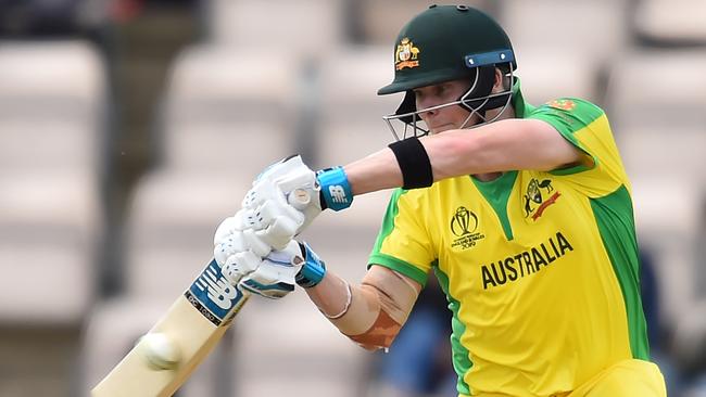 Australia's Steve Smith shut out the crowd noise and blitzed England with his bat. Picture: AFP