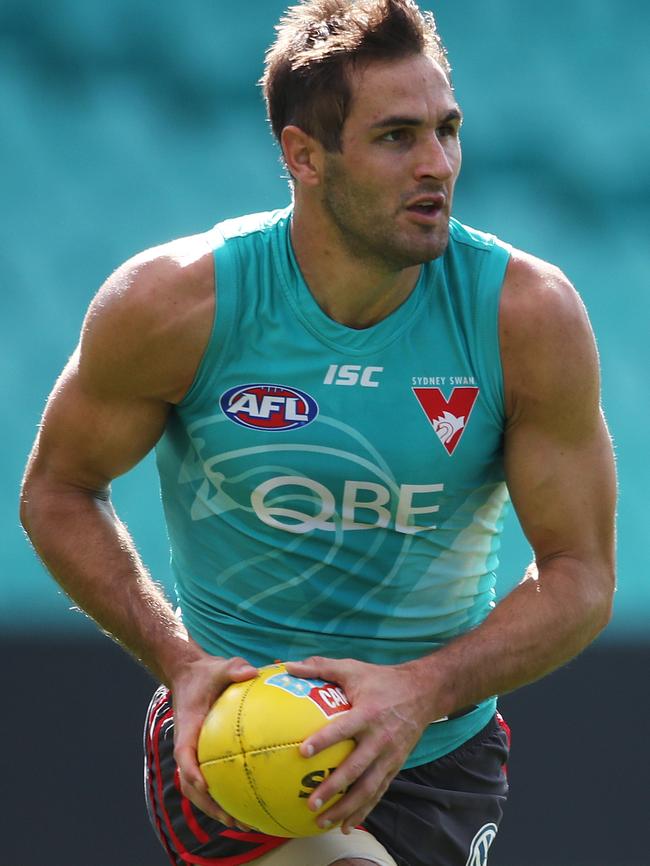 Josh Kennedy at Sydney training. Picture: Phil Hillyard