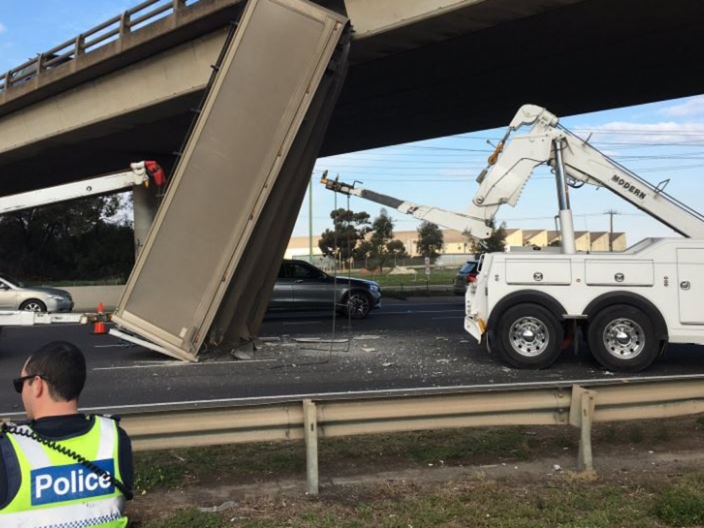 Footage Captures Moment Truckie Slams Into Altona Overpass | News.com ...