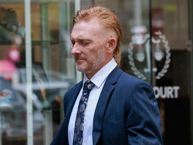 MELBOURNE, AUSTRALIA - NewsWire 15th October 2024. Pictured: Truck driver James Latchford, 45, leaving Melbourne Magistrates court. Latchford is charged with failing to provide a blood sample following the crash which killed Herald Sun journalist Sam Landsberger on August 20Picture. NewsWire/Nadir Kinani