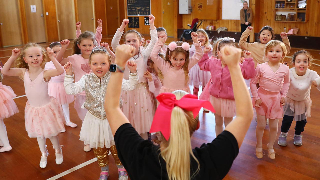 Guess who: Karen Feldman voted Geelong's best dance teacher 2023 with some of her students. Picture: Alison Wynd